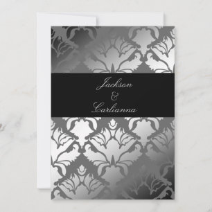 311-Damask Shimmer Grey Storm Invite Kaart