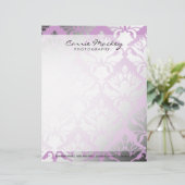 311-Damask Shimmer | Lila Briefhoofd (Staand voorkant)