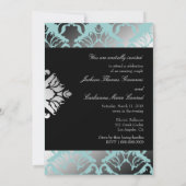 311-Damask Shimmer Mint Invite Kaart (Achterkant)