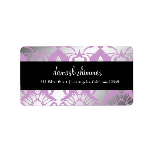311-Damask Shimmer Paarse label (Voorkant)