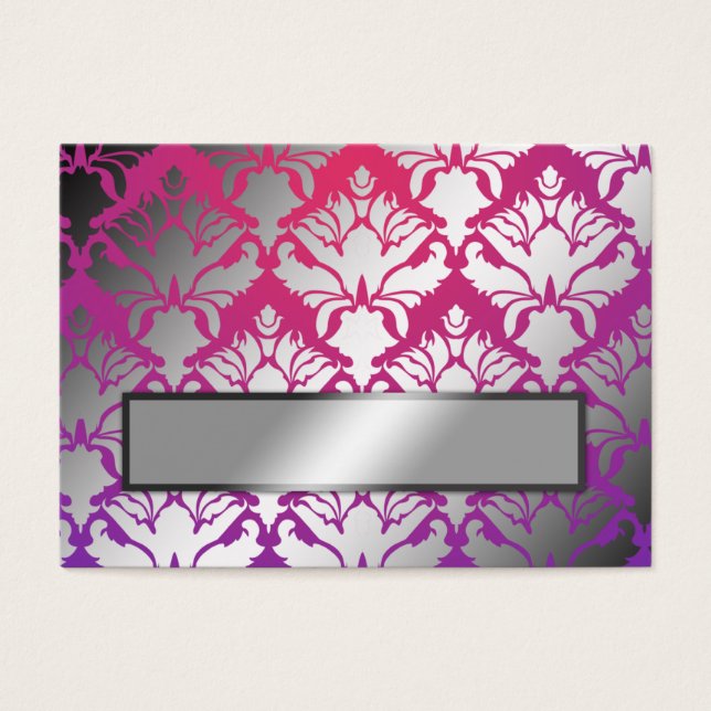 311-Damask Shimmer Paarse naam Kaart instelling (Voorkant)