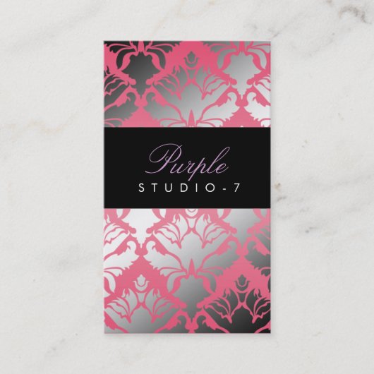 311 Damask Shimmer Passion Pink Programma Visitekaartje (Voorkant)