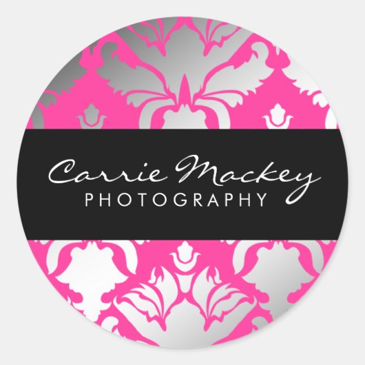 311-Damask Shimmer Pink Flame Sticker (Voorkant)