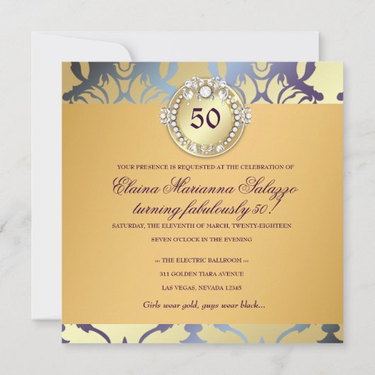 311 Damask Shimmer Queen Fab 50 Hydrangea Kaart (Achterkant)