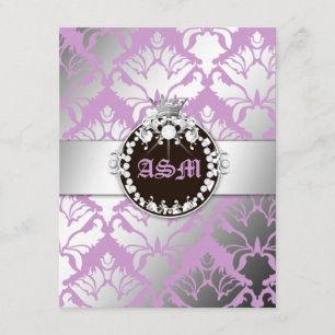 311-Damask Shimmer Queen Reception Card Informatiekaartje