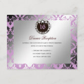 311-Damask Shimmer Queen Reception Card Informatiekaartje (Achterkant)