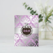 311-Damask Shimmer Queen Reception Card Informatiekaartje (Staand voorkant)