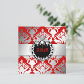 311-Damask Shimmer Queen Sweet 16 Cherry Red Kaart (Staand voorkant)