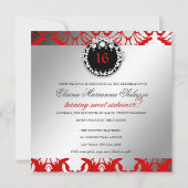 311-Damask Shimmer Queen Sweet 16 Cherry Red Kaart (Achterkant)