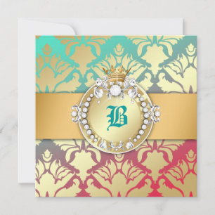 311-Damask Shimmer Queen Turquoise Dream 16 Kaart
