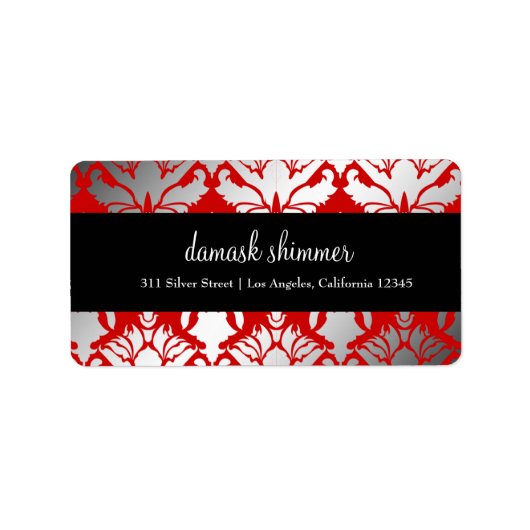 311-Damask Shimmer Rood Label (Voorkant)