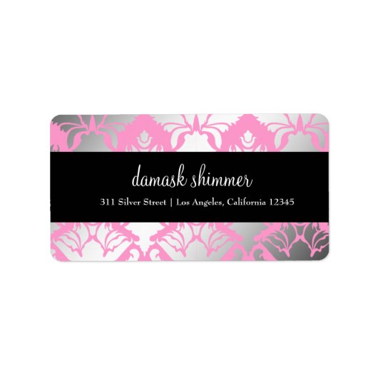 311 Damask Shimmer Roze Label (Voorkant)