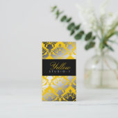 311-Damask Shimmer Yellow Jacket Visitekaartje (Staand voorkant)
