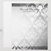 311-Damask Shimmer | Zilver Gepersonaliseerd Briefhoofd (Voorkant / Achterkant)
