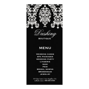 311 Dashing Damask Black White Reclamekaart