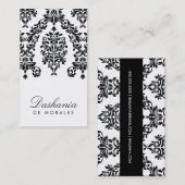 311-Dashing Damask | Ebony en ivoor Visitekaartje (Voorkant / Achterkant)