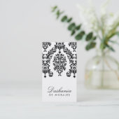 311-Dashing Damask | Ebony en ivoor Visitekaartje (Staand voorkant)