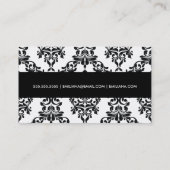 311-Dashing Damask | Ebony en ivoor Visitekaartje (Achterkant)