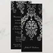 311 Dashing Damask Faux Silver Custom Kaart (Voorkant / Achterkant)
