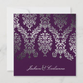 311-Dashing Damask | Faux Silver Eggplant Kaart (Voorkant)