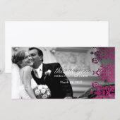 311-Dashing Damask | Magenta dank u foto Bedankkaart (Voorkant / Achterkant)
