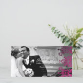 311-Dashing Damask | Magenta dank u foto Bedankkaart (Staand voorkant)