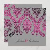 311-Dashing Damask Nacht Magenta Lichtgrijs Kaart (Voorkant / Achterkant)