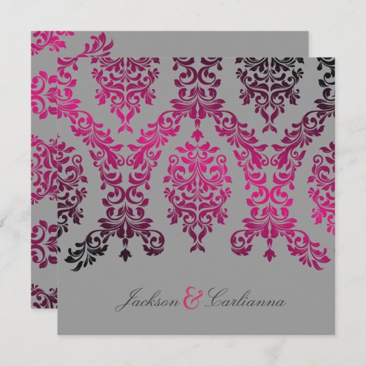 311-Dashing Damask Night Magenta Light Grey Kaart (Voorkant / Achterkant)
