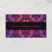 311-Dashing Damask | Paarse straling Visitekaartje (Achterkant)