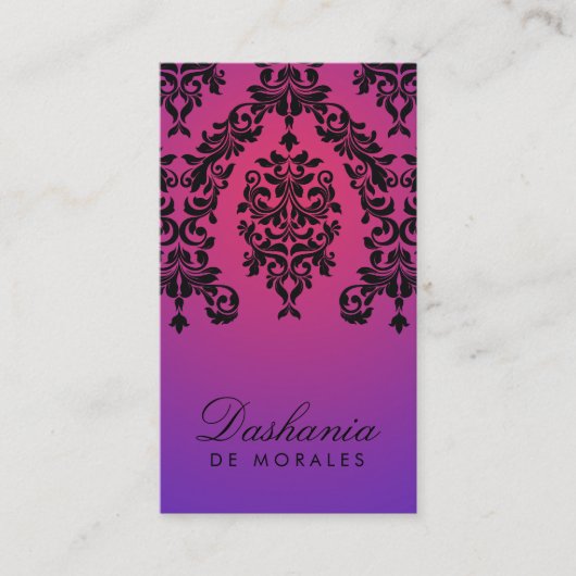 311-Dashing Damask | Paarse straling Visitekaartje (Voorkant)