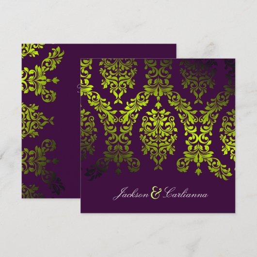 311-Dashing Damask | Secret Garden Eggplant Kaart (Voorkant / Achterkant)