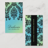 311 Dashing Damask Turquoise Limoen Visitekaartje (Voorkant / Achterkant)