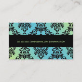 311 Dashing Damask Turquoise Limoen Visitekaartje (Achterkant)