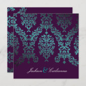 311-Dashing Damask | Zee tuin in Night Eggplant Kaart (Voorkant / Achterkant)
