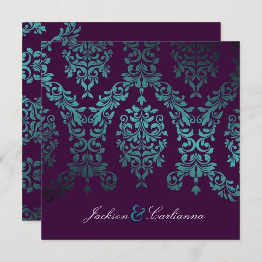 311-Dashing Damask | Zee tuin in Night Eggplant Kaart (Voorkant / Achterkant)