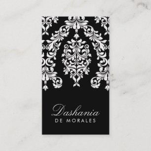 311 Dashing Damask Zwart wit Visitekaartje