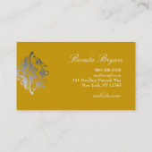 311-Dazzle Me Damask - B Monogram Gold Visitekaartje (Achterkant)