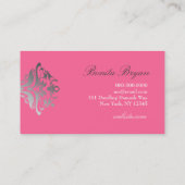 311-Dazzle Me Damask - B Monogram roze Visitekaartje (Achterkant)