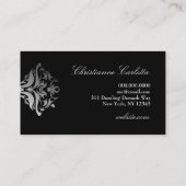 311-Dazzle Me Damask - C Monogram Black Visitekaartje (Achterkant)