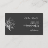 311-Dazzle Me Damask - K Monogram Geel Visitekaartje (Achterkant)