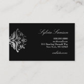 311-Dazzle Me Damask - S Monogram Black Visitekaartje (Achterkant)