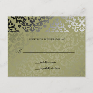 311-Dazzling Damask Alligator RSVP-kaart RSVP Kaartje
