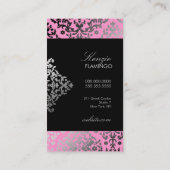 311 Dazzling Damask Flamingo Visitekaartje (Achterkant)