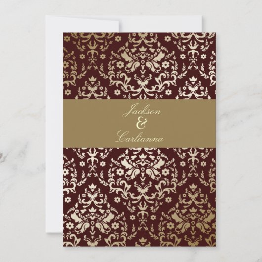 311 Dazzling Damask Gold Ivory Chocolate Kaart (Voorkant)