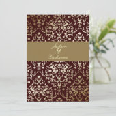 311 Dazzling Damask Gold Ivory Chocolate Kaart (Staand voorkant)