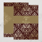 311 Dazzling Damask Gold Ivory Chocolate Kaart (Voorkant / Achterkant)