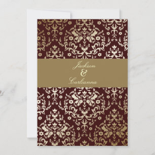 311 Dazzling Damask Gold Ivory Chocolate Kaart