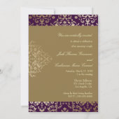 311 Dazzling Damask Gold Ivory Deep Paars Kaart (Achterkant)