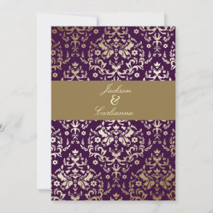 311 Dazzling Damask Gold Ivory Deep Paars Kaart