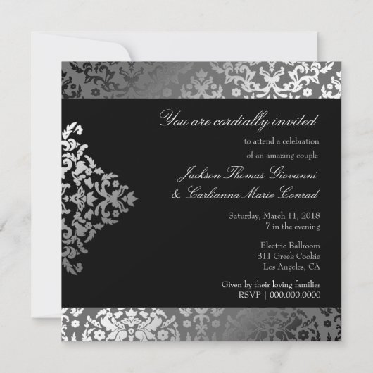 311 Dazzling Damask Grey Kaart (Achterkant)